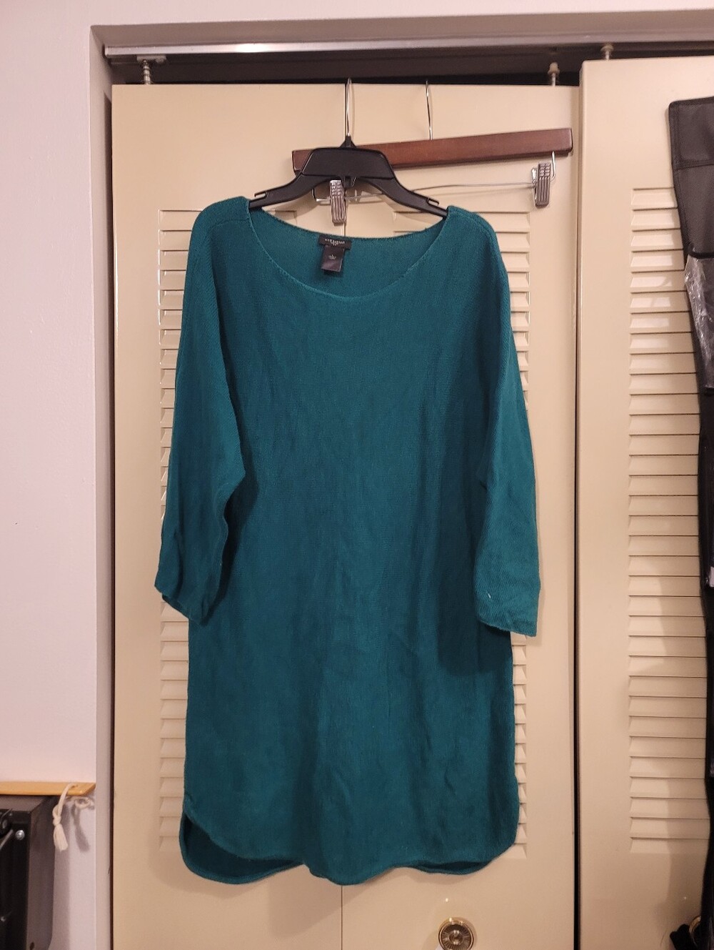 Ann Taylor  Sweater Dress green  3/4 Sleeve  sz Medium wool blend Perfect